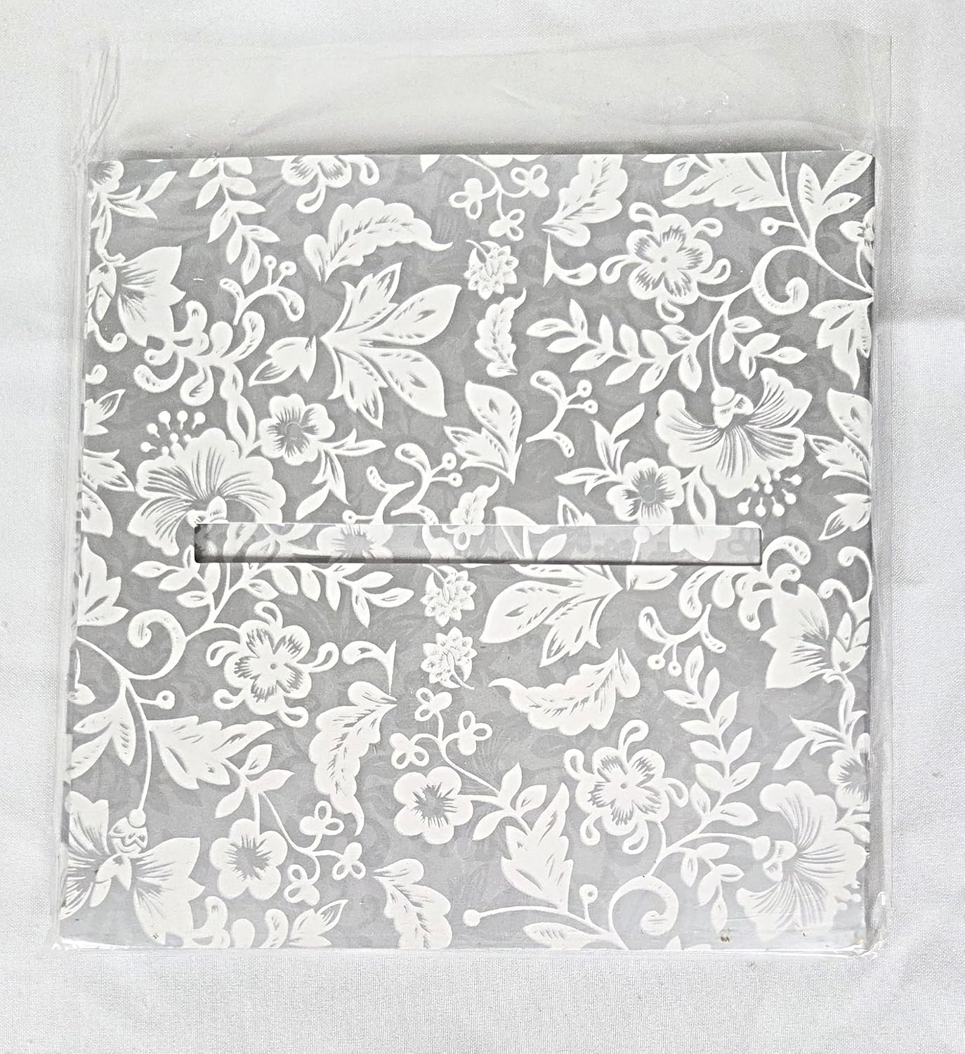 Party Favors Plus White Floral Wedding Card Box 8.5 Inches
