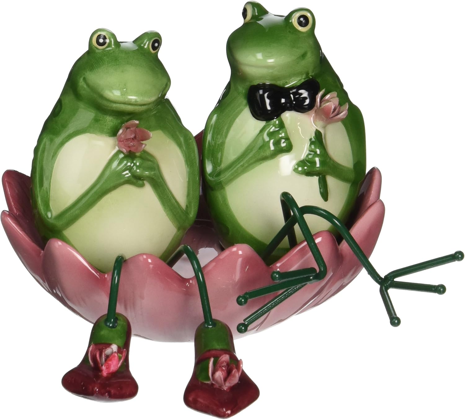 Appletree Design Ceramic Alfrogo and Frogalina Frog Salt and Pepper Shakers Set 3-1/4" H SS-ATD-61515