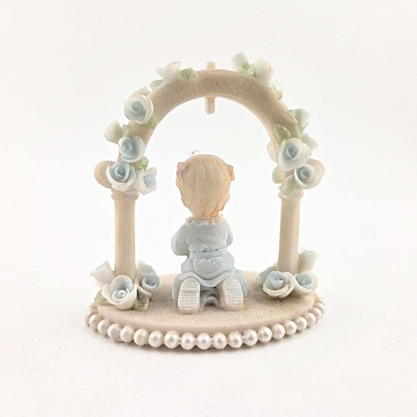 Party Favors Plus Child Praying Under Rose Arch Polyresin Figurine Multicolor 3.5 Inch