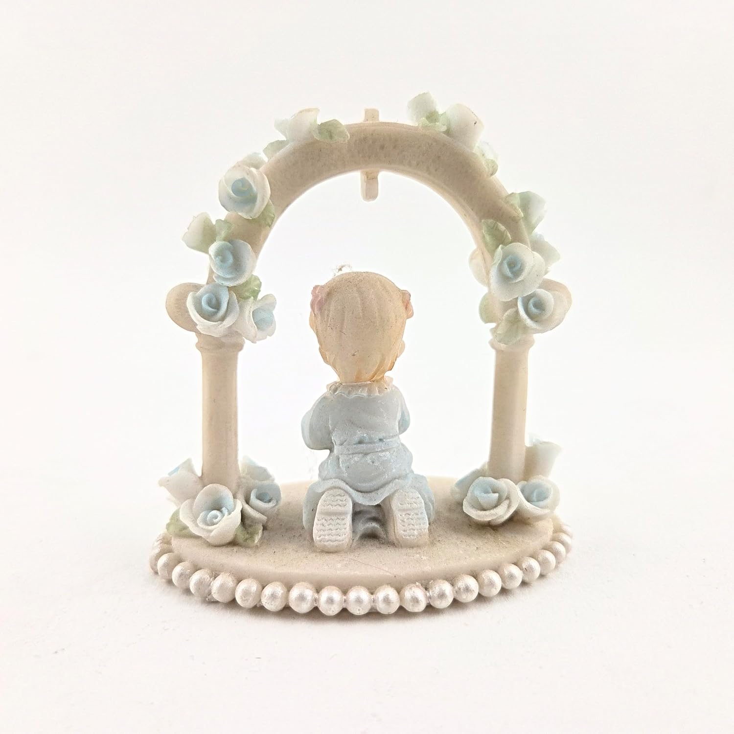 Party Favors Plus Child Praying Under Rose Arch Polyresin Figurine Multicolor 3.5 Inch