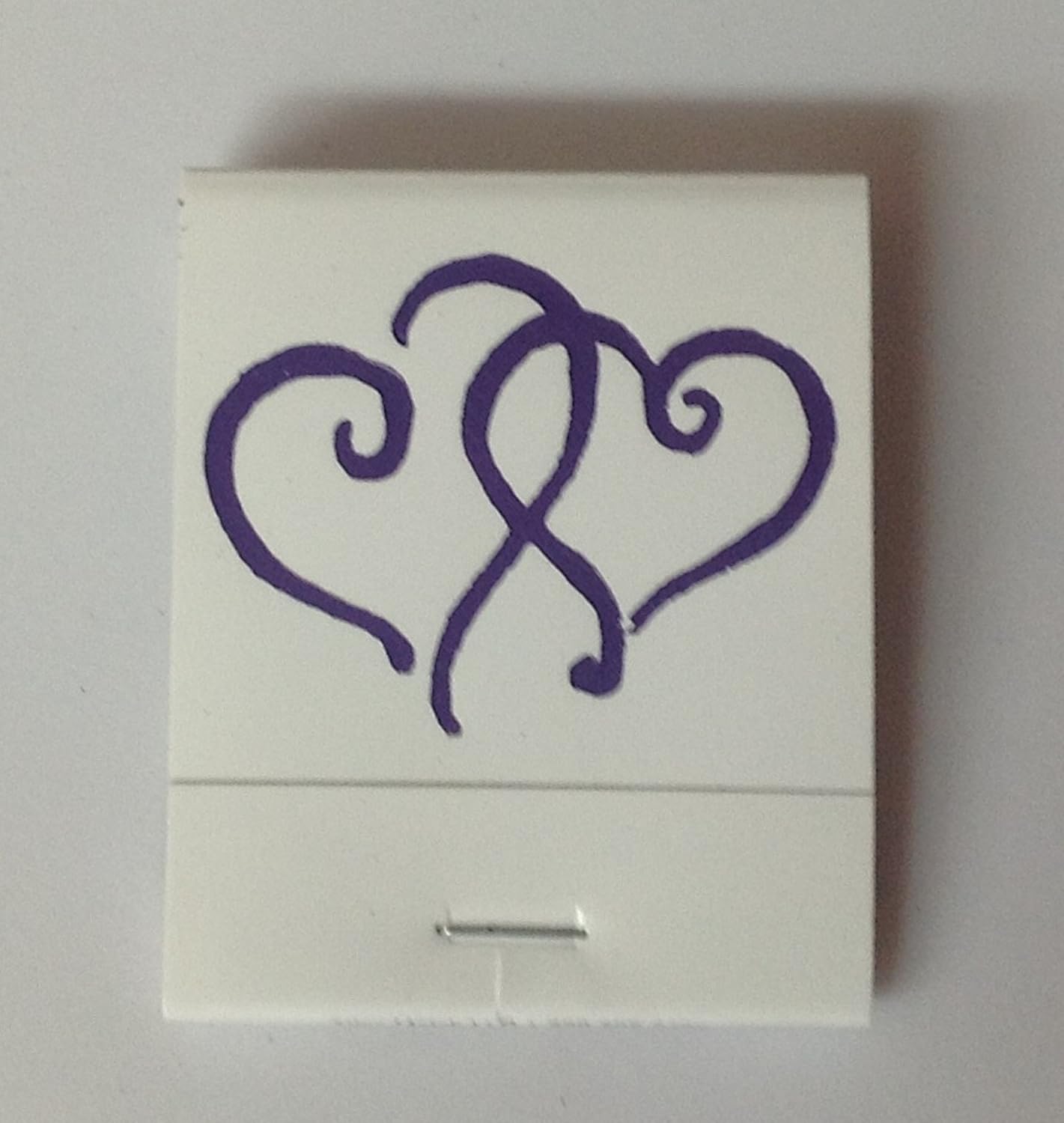 Party Favors Plus White Matchbooks Printed Hearts Purple 50 Count