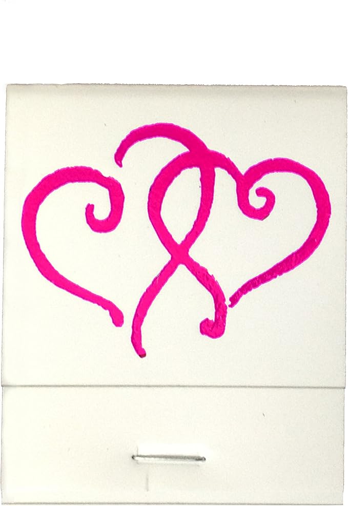 Party Favors Plus Hot Pink Swirl Hearts Matchbooks 50 Count