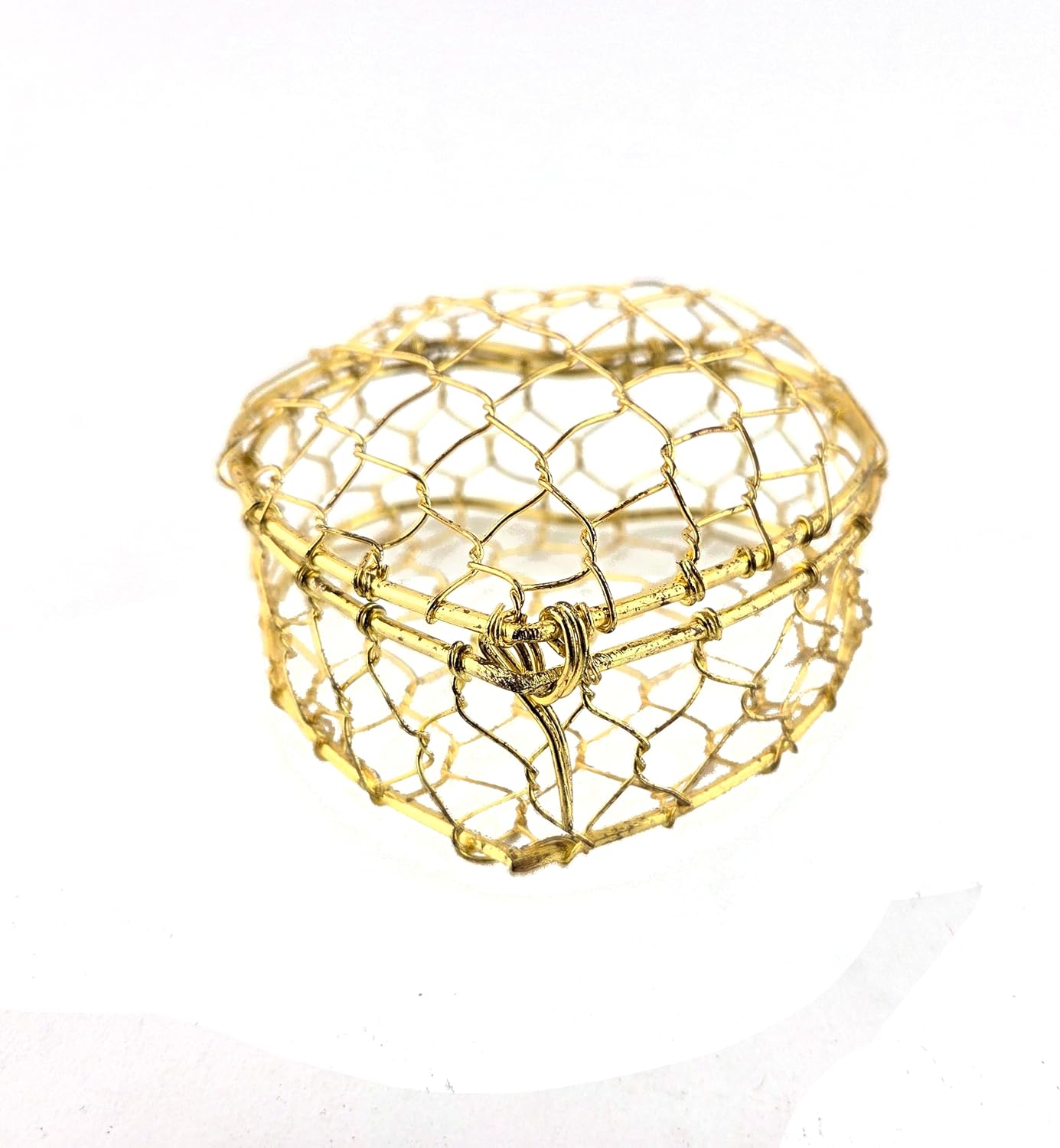 Party Favors Plus Gold Finish Wire Heart Jewelry Box 4 Inch