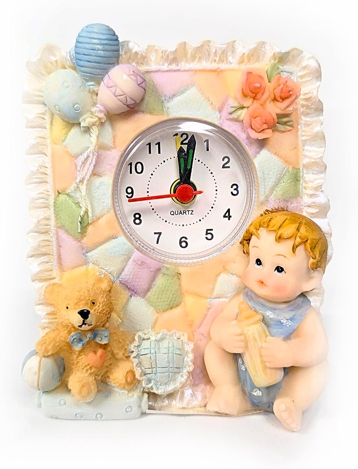 Party Favors Plus Multicolor Boy Motif Poly Resin Clock Set 2 Count