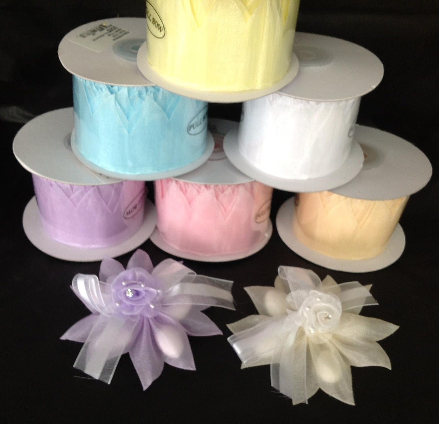 Party Favors Plus Ivory Organza Pull Bow Ribbon 2in 10 Yards