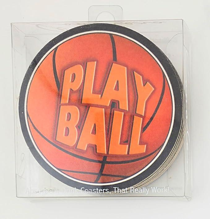 Party Favors Plus Multicolor Paper Coasters Basketball Motif 8 Count