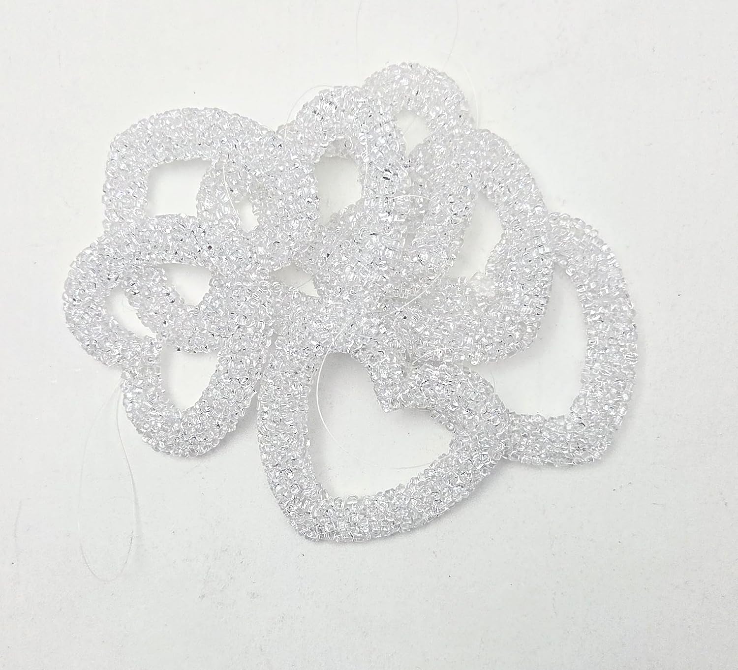 Party Favors Plus Heart Hanging Ornaments Clear Plastic 3 Inch 7 Piece