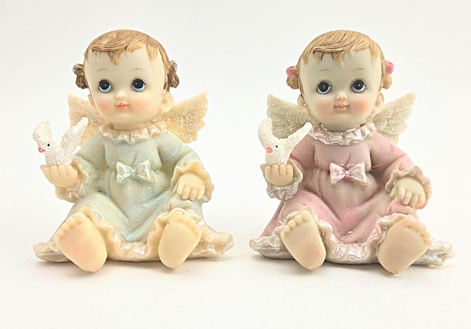 Party Favors Plus Baby Angel Figurines Pink Blue 2 Piece