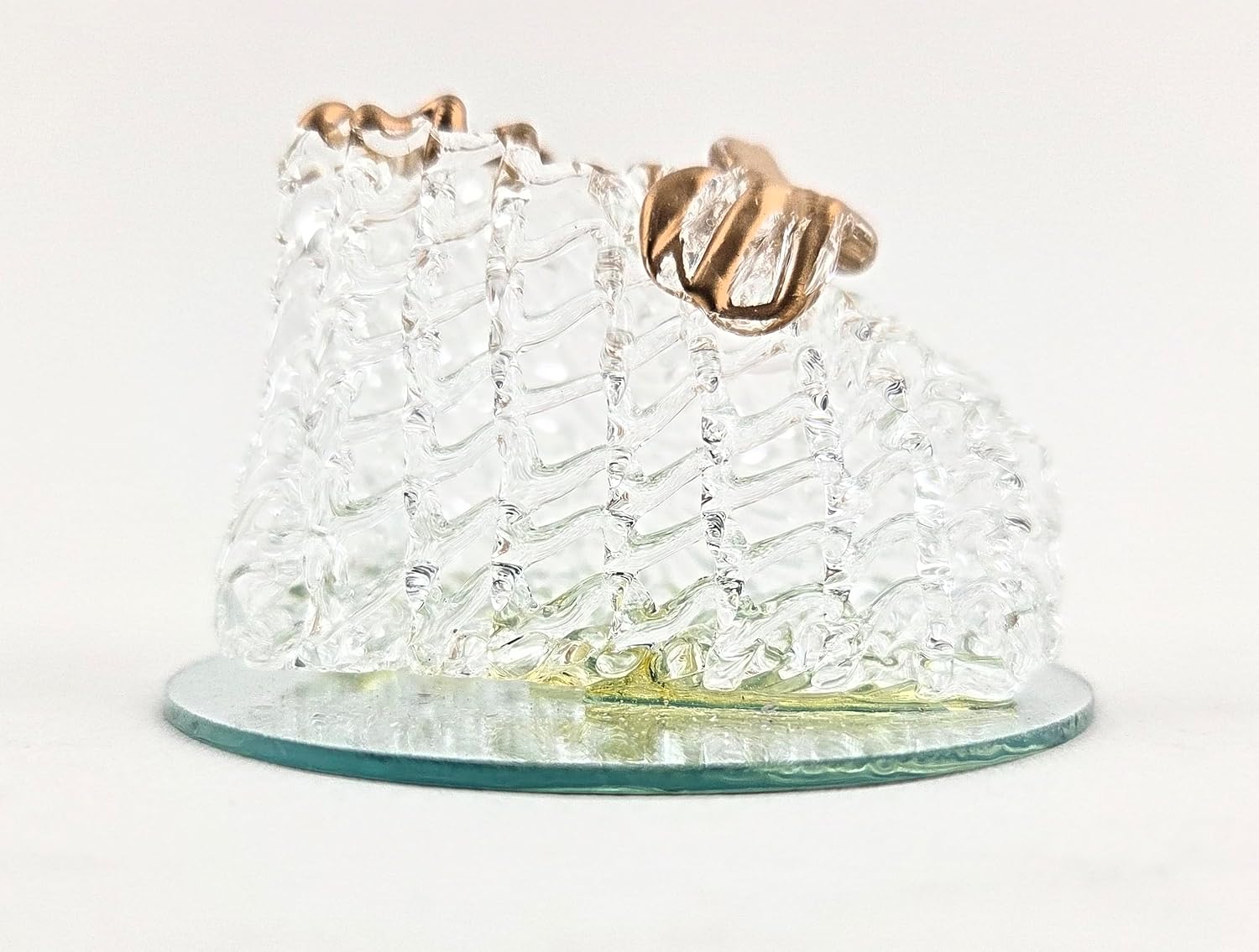 Party Favors Plus Polyresin Baby Bootie Figurine Clear Rose Gold 1.375 Inch