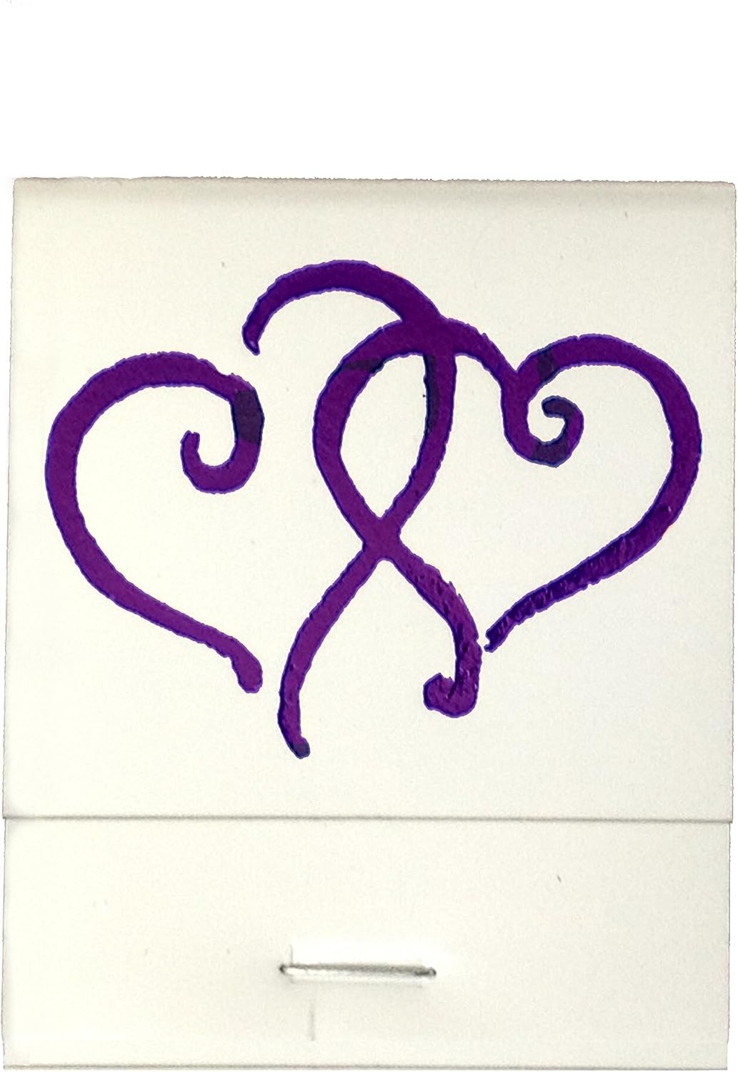 Party Favors Plus White Matchbooks Printed Hearts Metallic Purple 50 Count