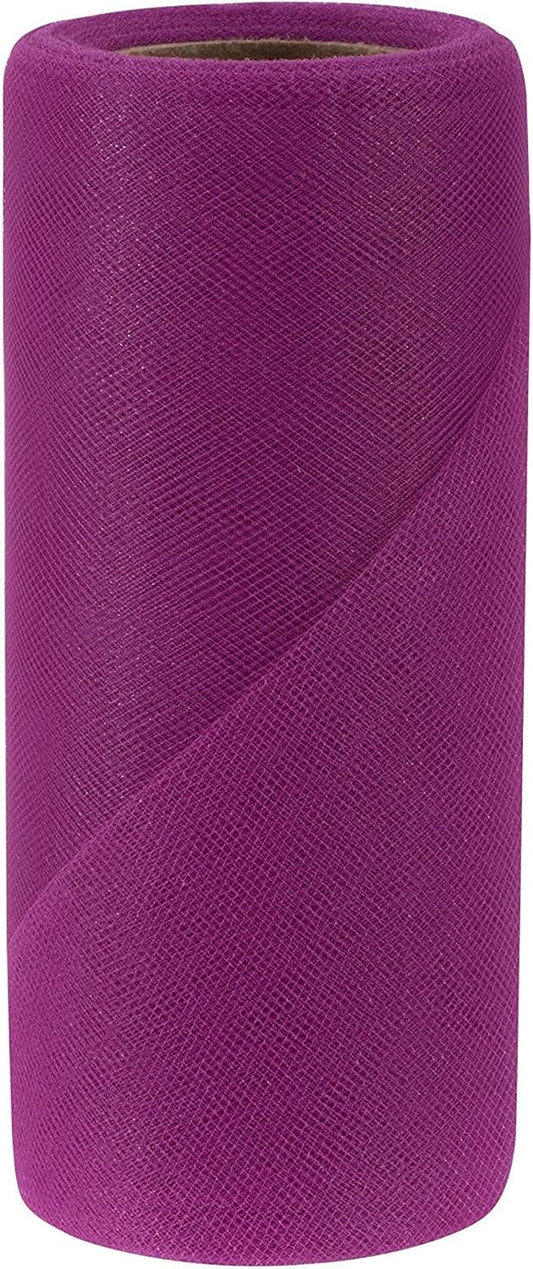 Party Favors Plus Fuchsia Stretchy Elastic Tulle Fabric Roll 6in X 50yd