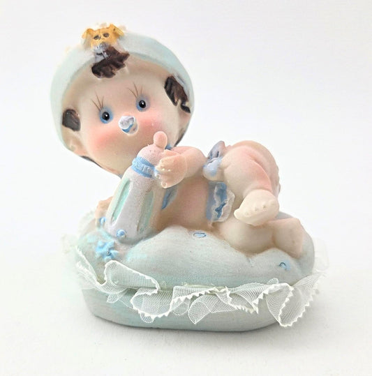 Party Favors Plus Baby Boy on Pillow Figurines Multicolor Polyresin 3 Inch Set of 2