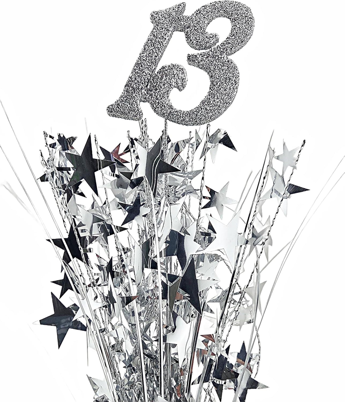 Silver 13th Birthday Balloon Weight Centerpieces, 2 Pieces