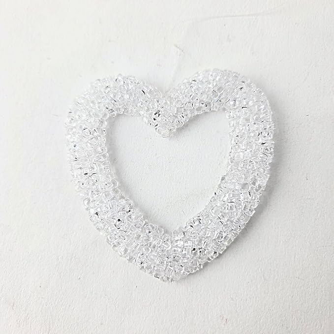 Party Favors Plus Heart Hanging Ornaments Clear Plastic 3 Inch 7 Piece