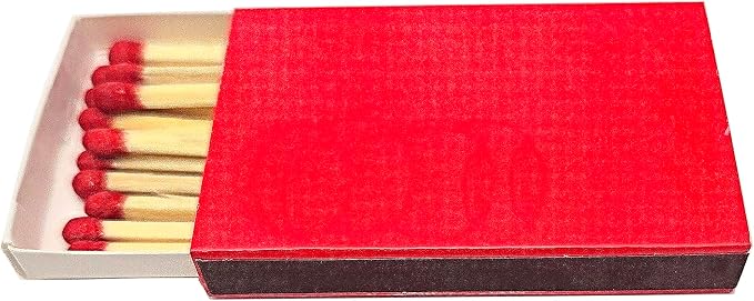 Party Favors Plus Plain Red Cover Wooden Matches Box 50 Count