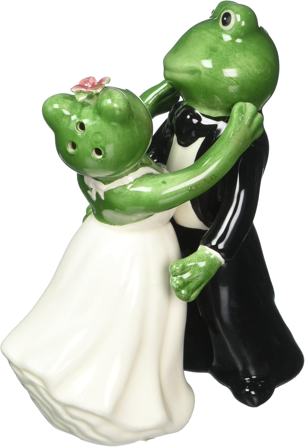 Appletree Design Frog Wedding Couple Salt and Pepper Shakers Set 4-1/8" L Multicolor