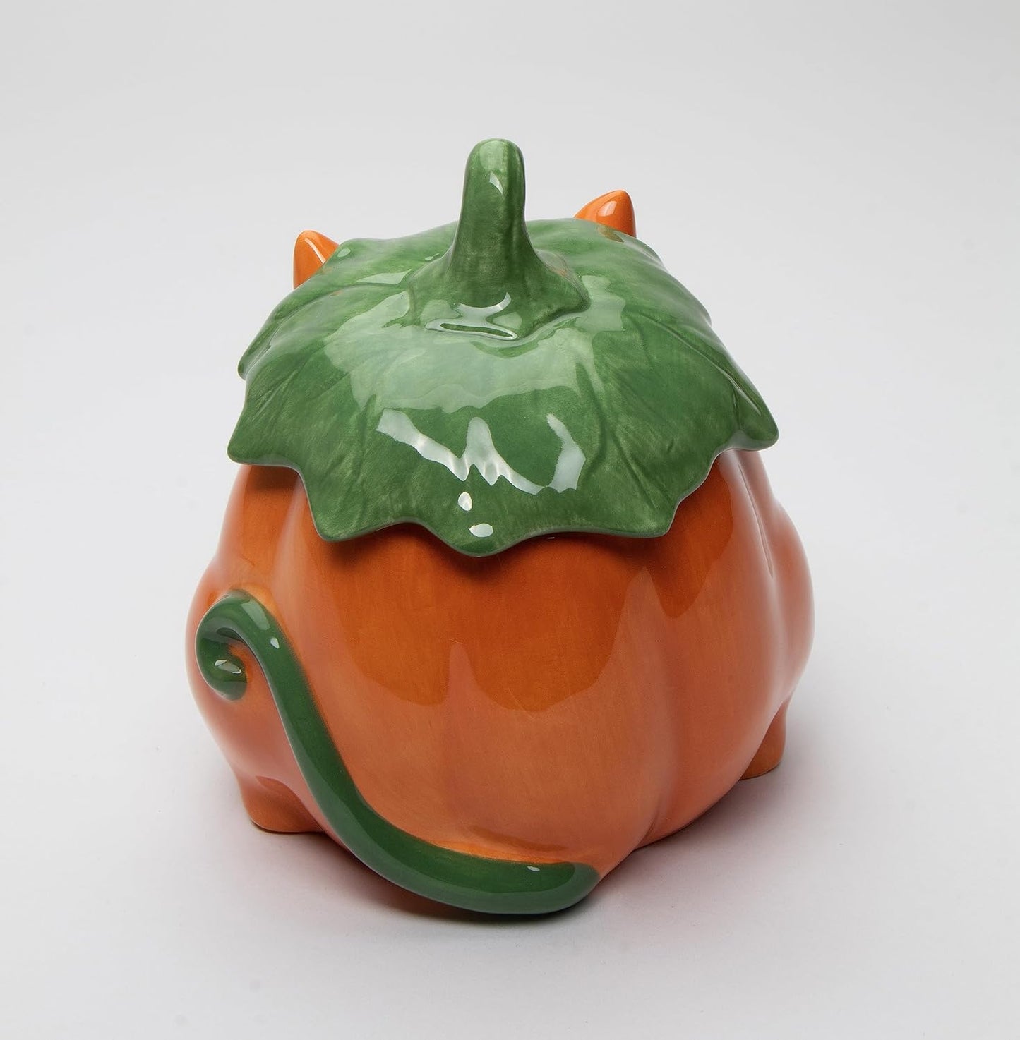 Cosmos Gifts Fine Ceramic Whisker Cat Pumpkin Design Candy Box 5-7/8" H