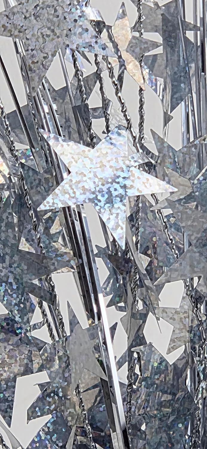 Mosaic Silver Stars Weighted Centerpieces, 2 Pieces