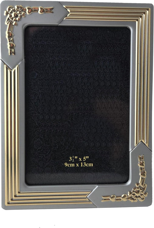 Party Favors Plus Silver Gold Metal Photo Frame 3.5x5 Inch Set of 2