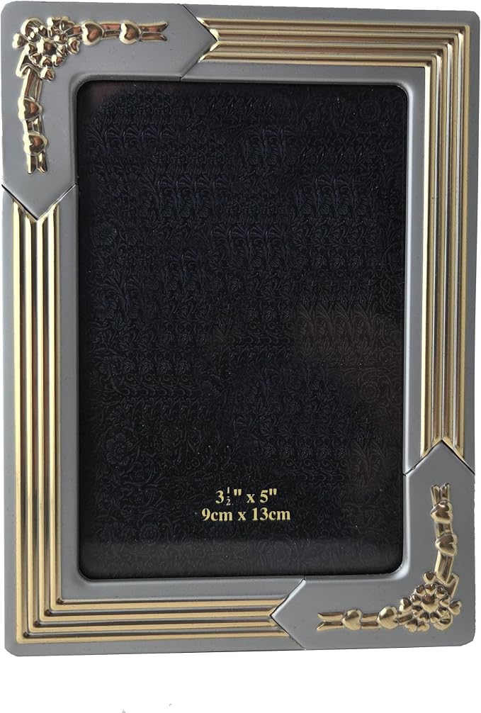 Party Favors Plus Silver Gold Metal Photo Frame 3.5x5 Inch Set of 2