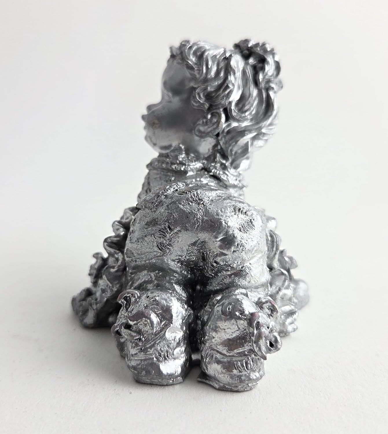 Party Favors Plus Silver Polyresin Crawling Little Girl Figurine 3.5 Inch