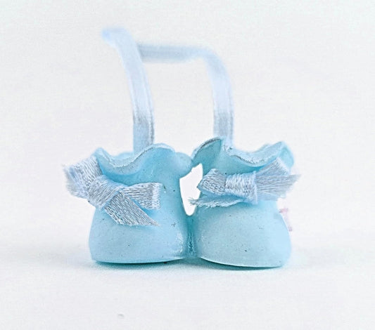 Party Favors Plus Cold Porcelain Baby Bootie Figurines Blue 12 Count