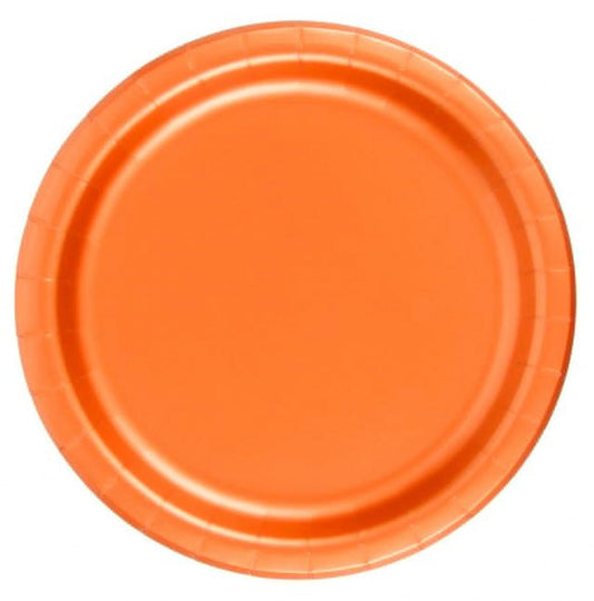 Party Favors Plus Orange Paper Dinner Plates 9 Inch 24 Count
