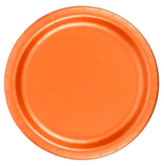 Party Favors Plus Orange Paper Dinner Plates 9 Inch 24 Count
