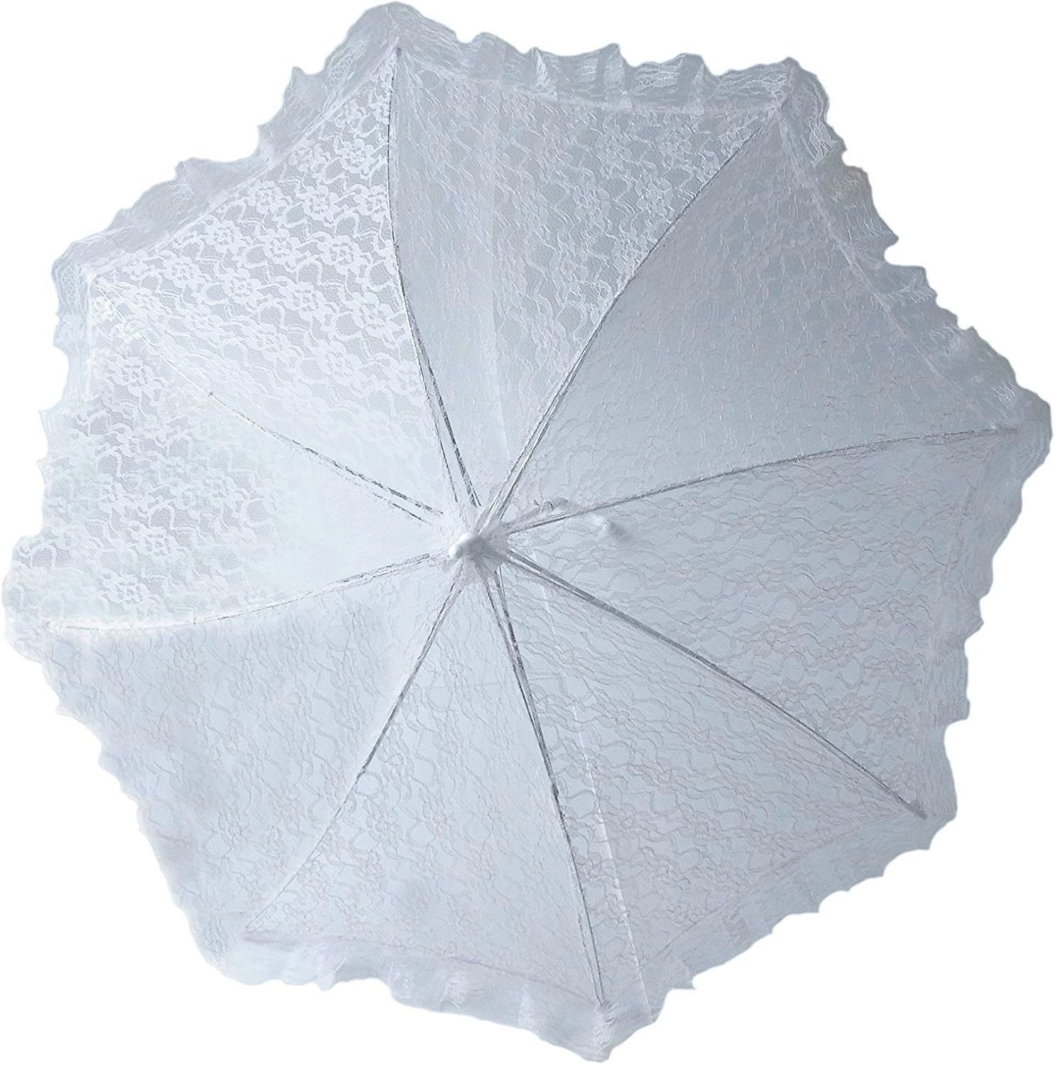 Party Favors Plus White Lace Umbrella Parasol 32 Inches