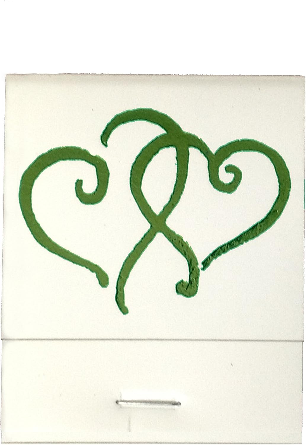 Party Favors Plus White Matchbooks Printed Hearts Metallic Light Green 50 Count
