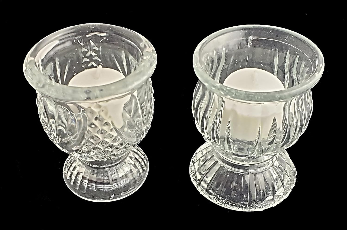 Party Favors Plus Clear Glass Tealight Candle Holders 4 Piece Set