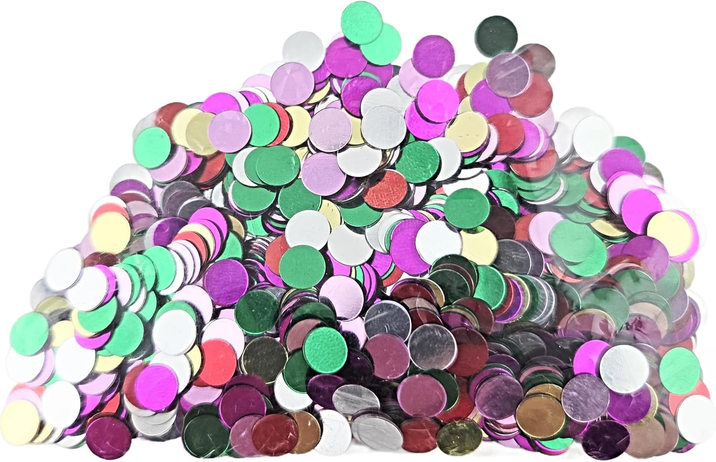 Party Favors Plus Metallic Foil Round Dot Confetti Multicolor 0.25 Inch 0.5 oz