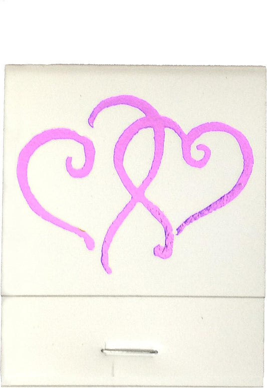 Party Favors Plus White Matchbooks Printed Hearts Pink 50 Count