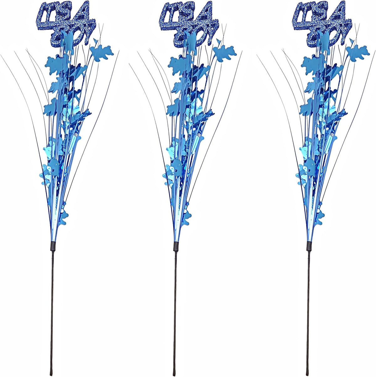 Royal Blue It's a Boy Metallic Onion Grass Spray Picks, 3 Pieces