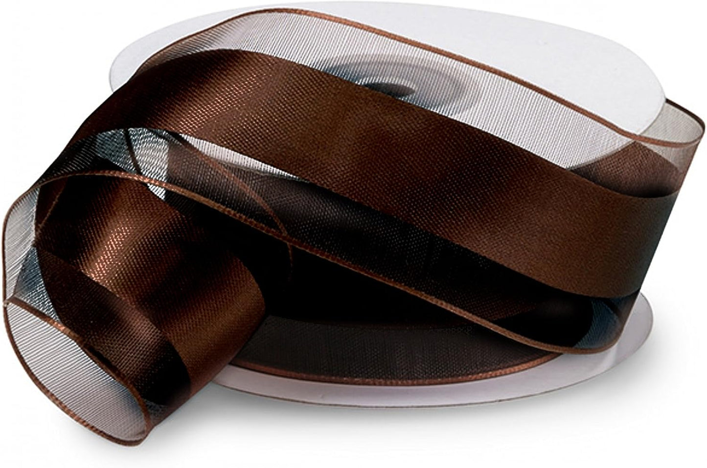 Party Favors Plus Dark Brown Organza and Satin Ribbon 1.5in 25 Yards