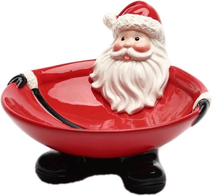 Cosmos Gifts Ceramic Santa Candy Bowl 3-5/8-Inch 8 oz Red 10705