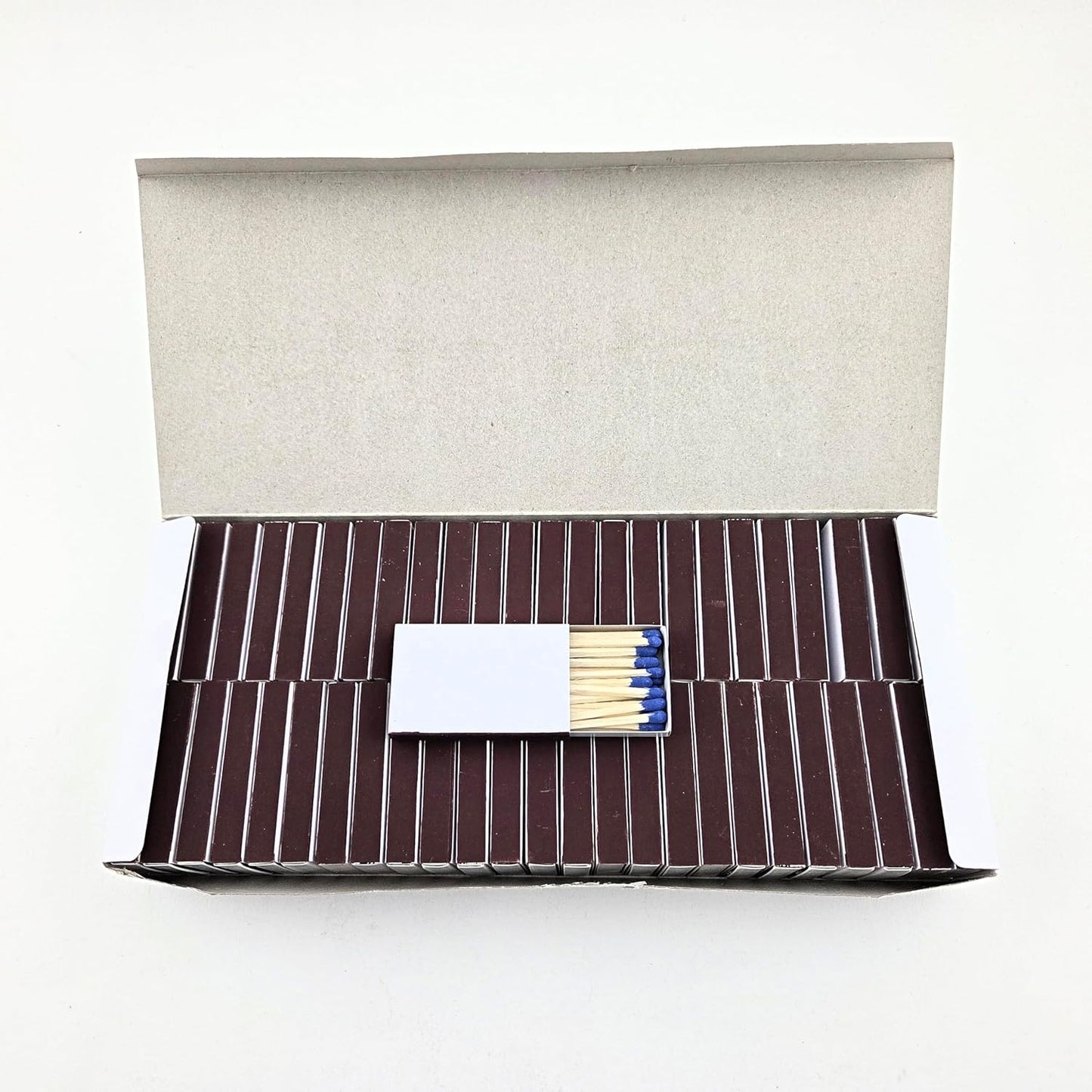 Party Favors Plus Wooden Matches White Box Royal Blue Tips 50 Count