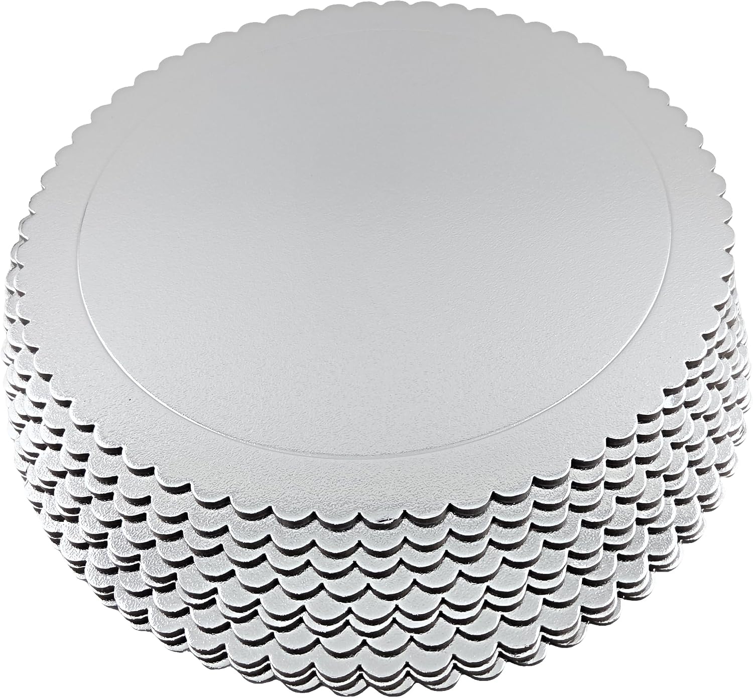 Party Favors Plus Silver Round Cake Boards Scalloped Edge Heavy Duty 16 Inch 5 Count