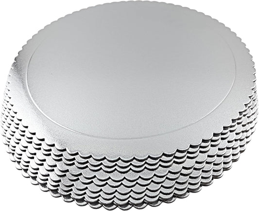 Party Favors Plus Silver Round Cake Boards Scalloped 16 Inch 10 Count