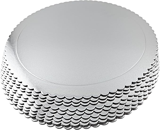 Party Favors Plus Silver Round Cake Boards Scalloped 16 Inch 10 Count