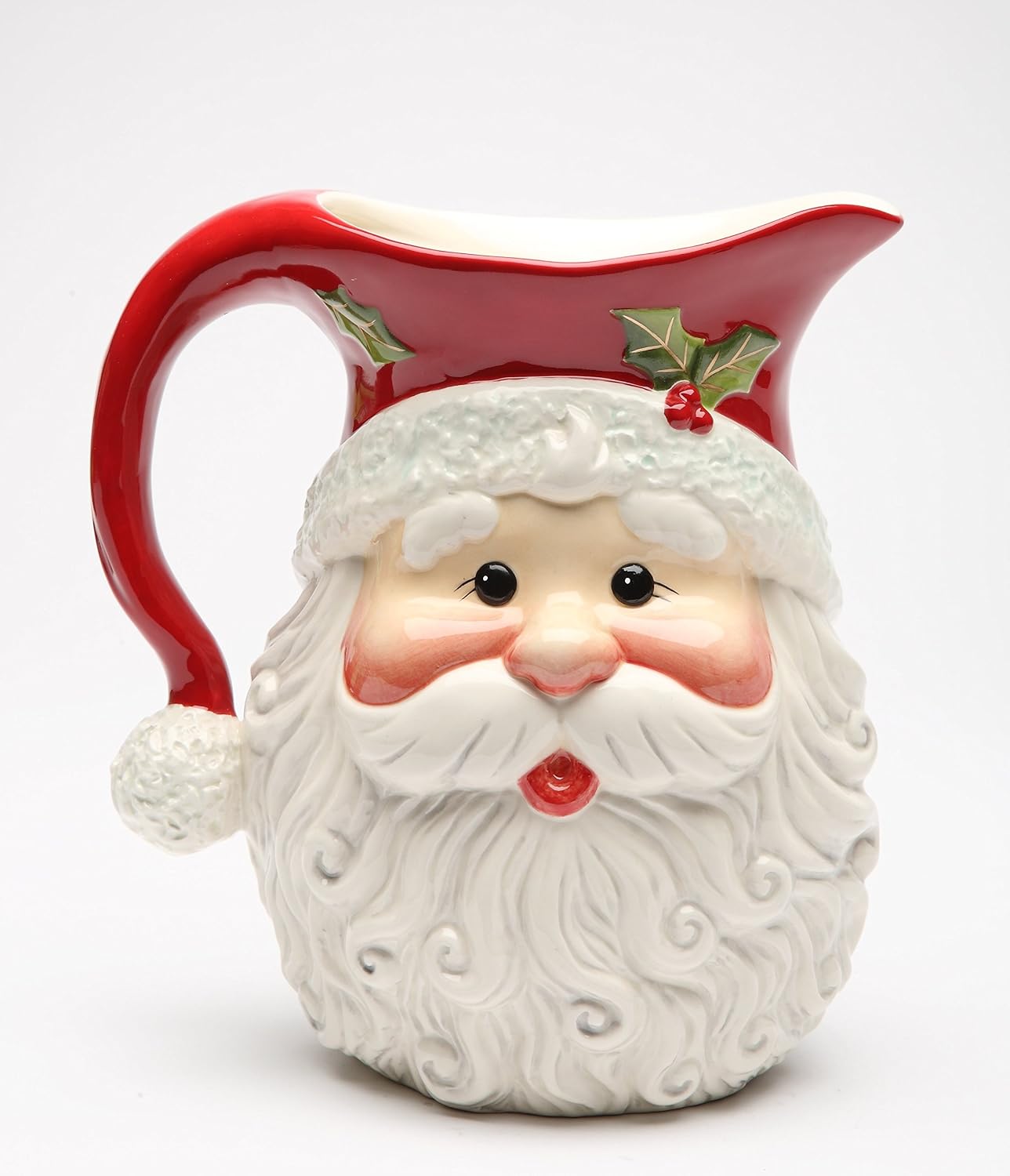 Cosmos Gifts Fine Ceramic I Believe Santa Pitcher 56 fl oz 8-3/8" H