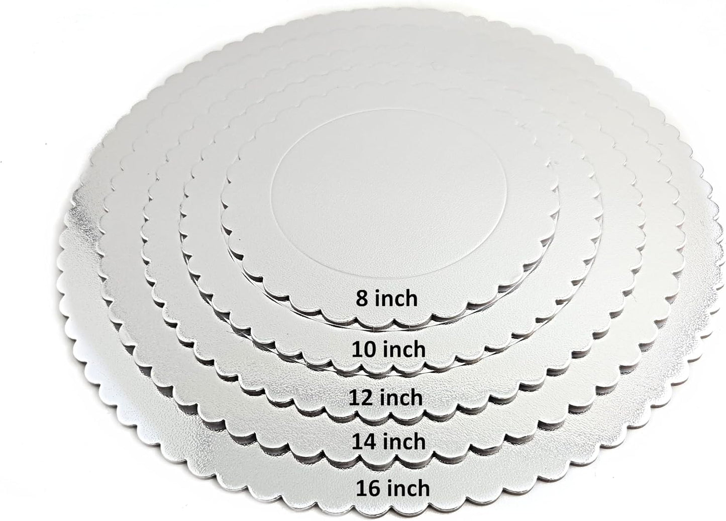 Party Favors Plus Silver Round Cake Boards Scalloped 16 Inch 10 Count