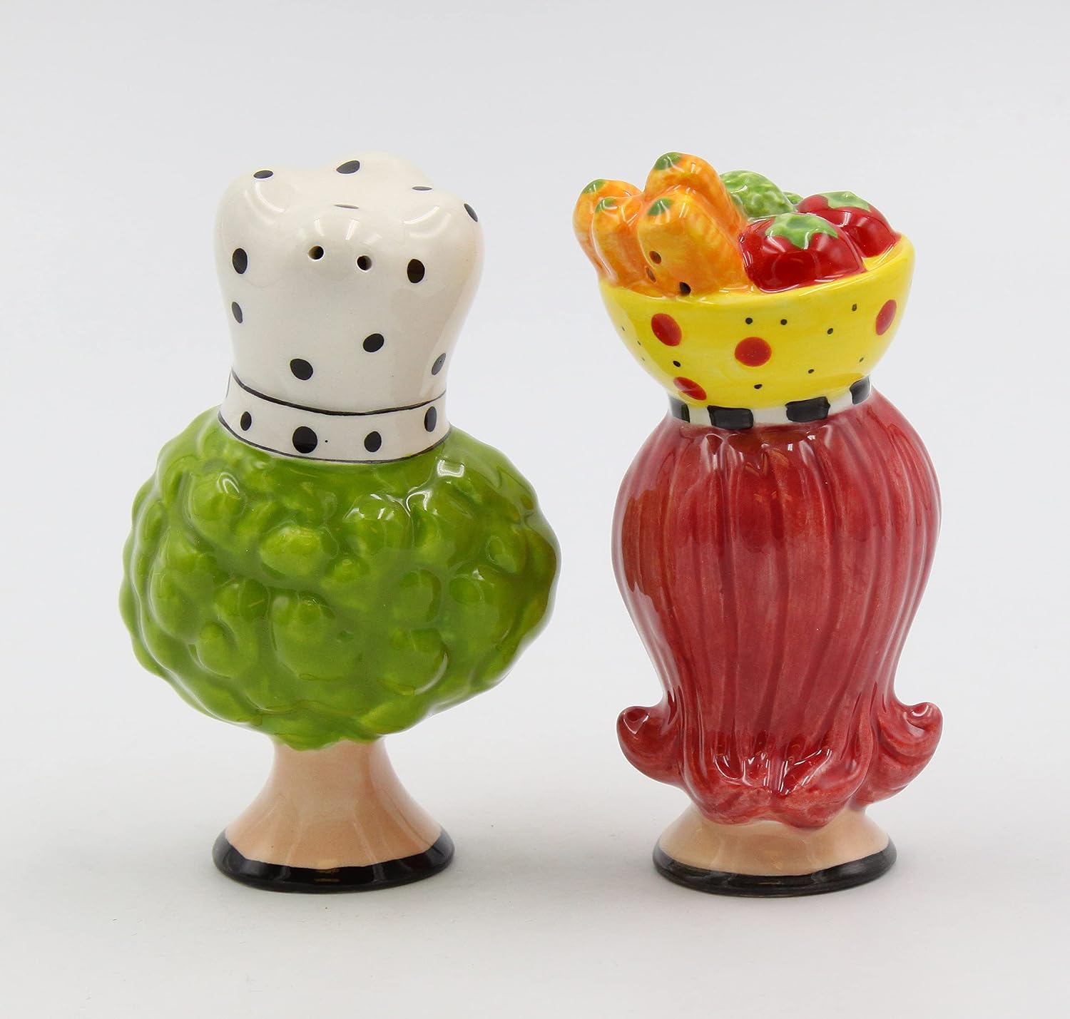 Appletree Design Chef and Lady Ceramic Salt and Pepper Shaker Set 3.88" H
