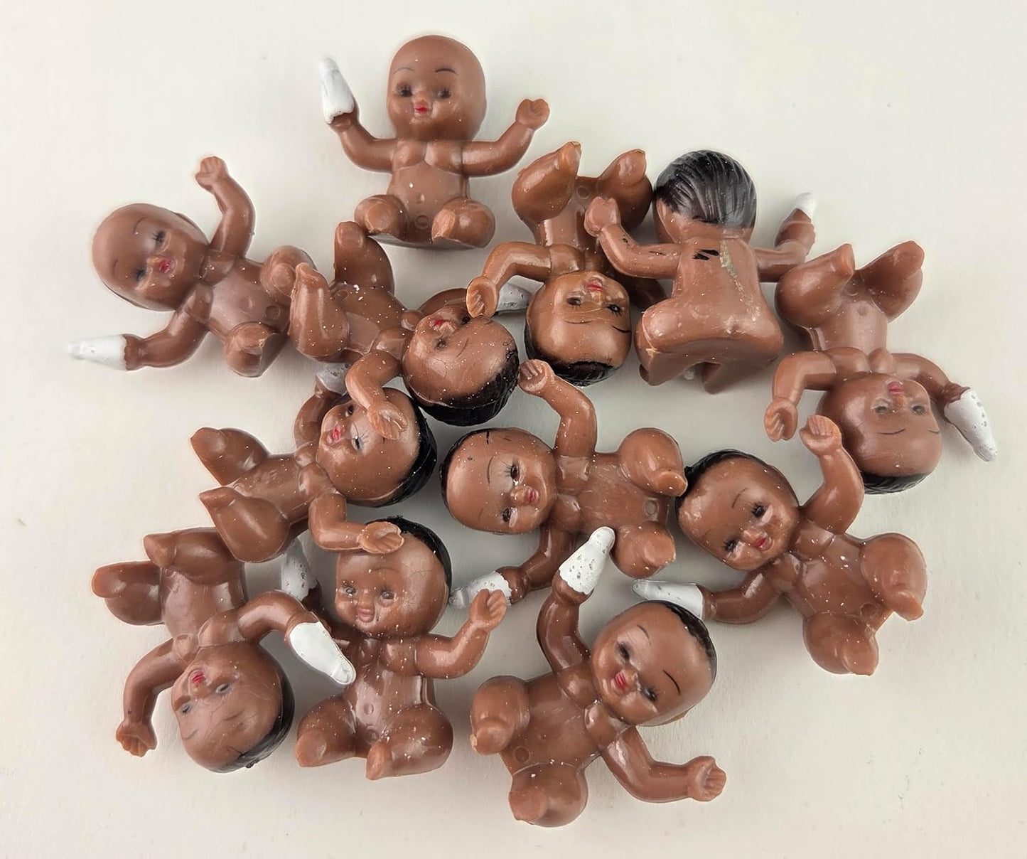 Party Favors Plus Brown Plastic Baby Doll Figurine 1.25 Inch Set of 12