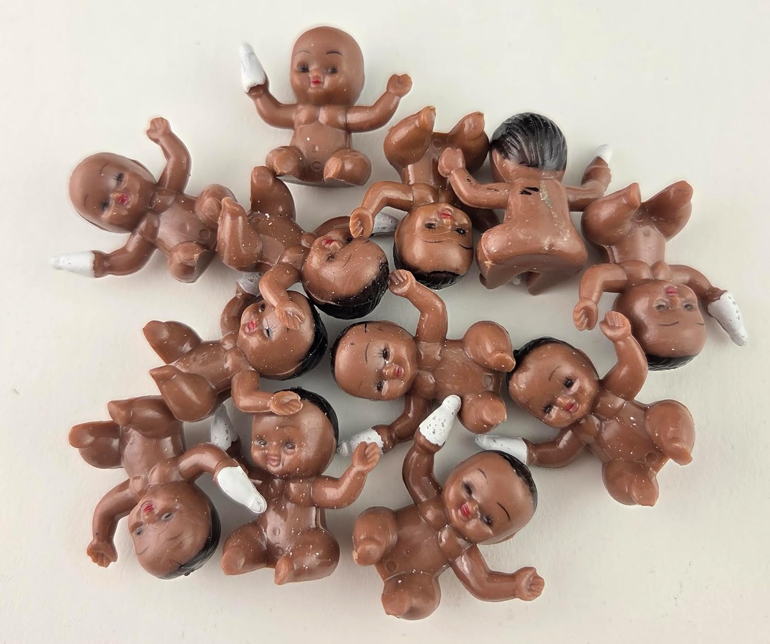 Party Favors Plus Brown Plastic Baby Doll Figurine 1.25 Inch Set of 12