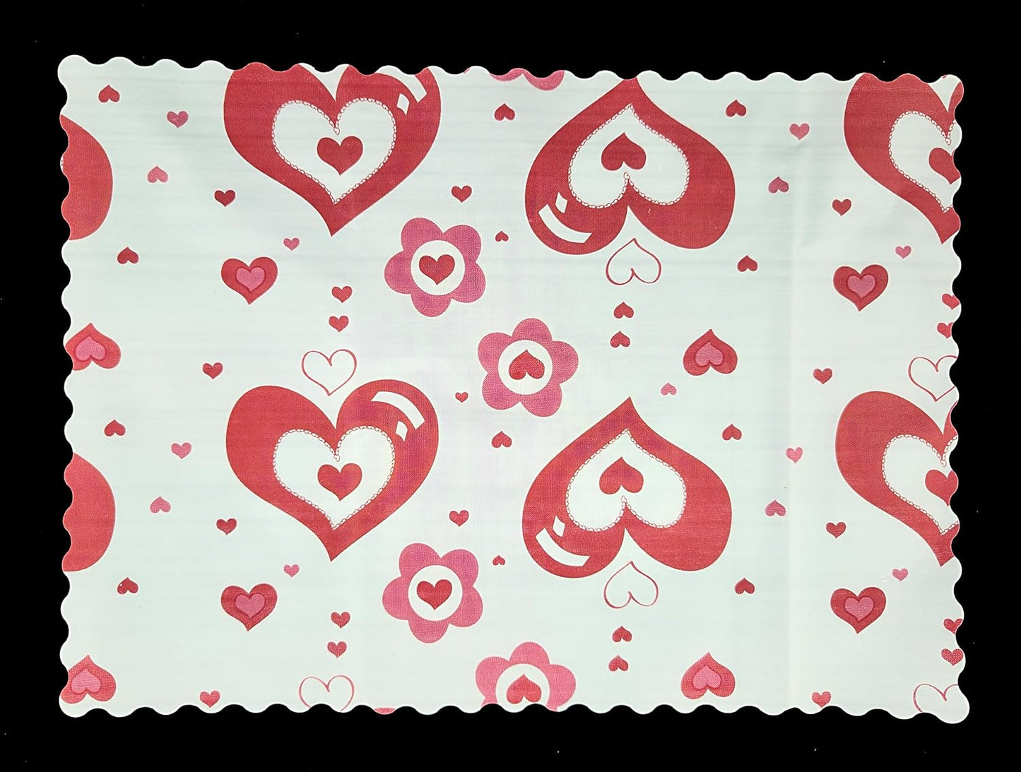 Party Favors Plus White Red Plastic Valentine Placemat 14x10 Inch Set of 24