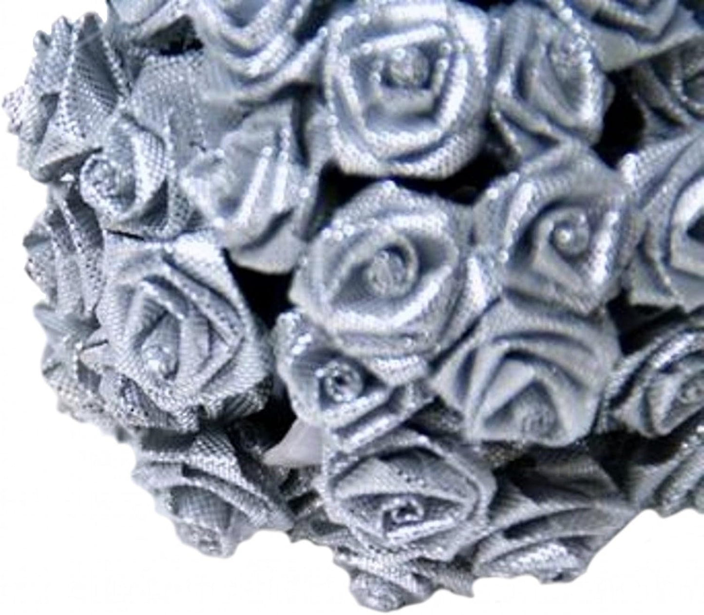 Party Favors Plus Silver Silk Mini Wrap Roses Wedding Flower Picks 144 Count