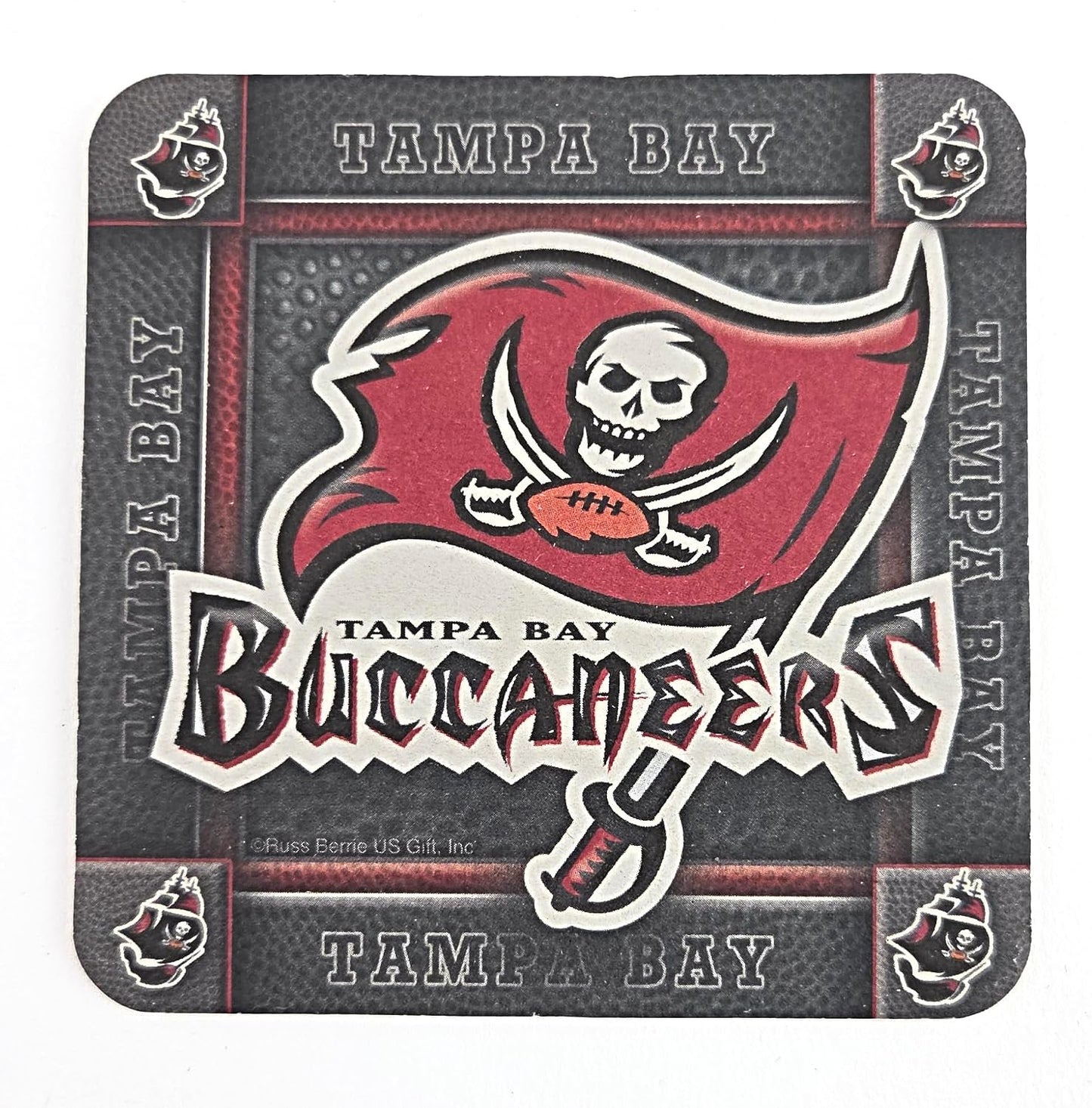 Party Favors Plus Absorbent Drink Coasters Football Motif Multicolor 8 Count