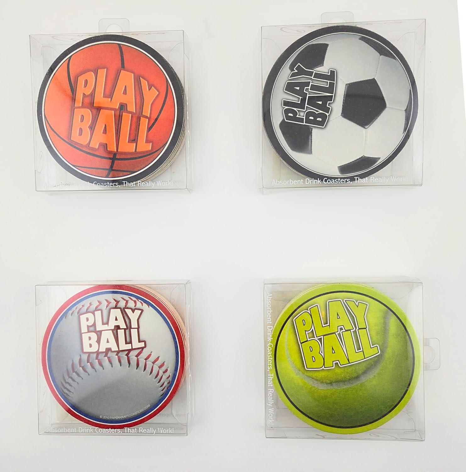 Party Favors Plus Multicolor Paper Coasters Basketball Motif 8 Count