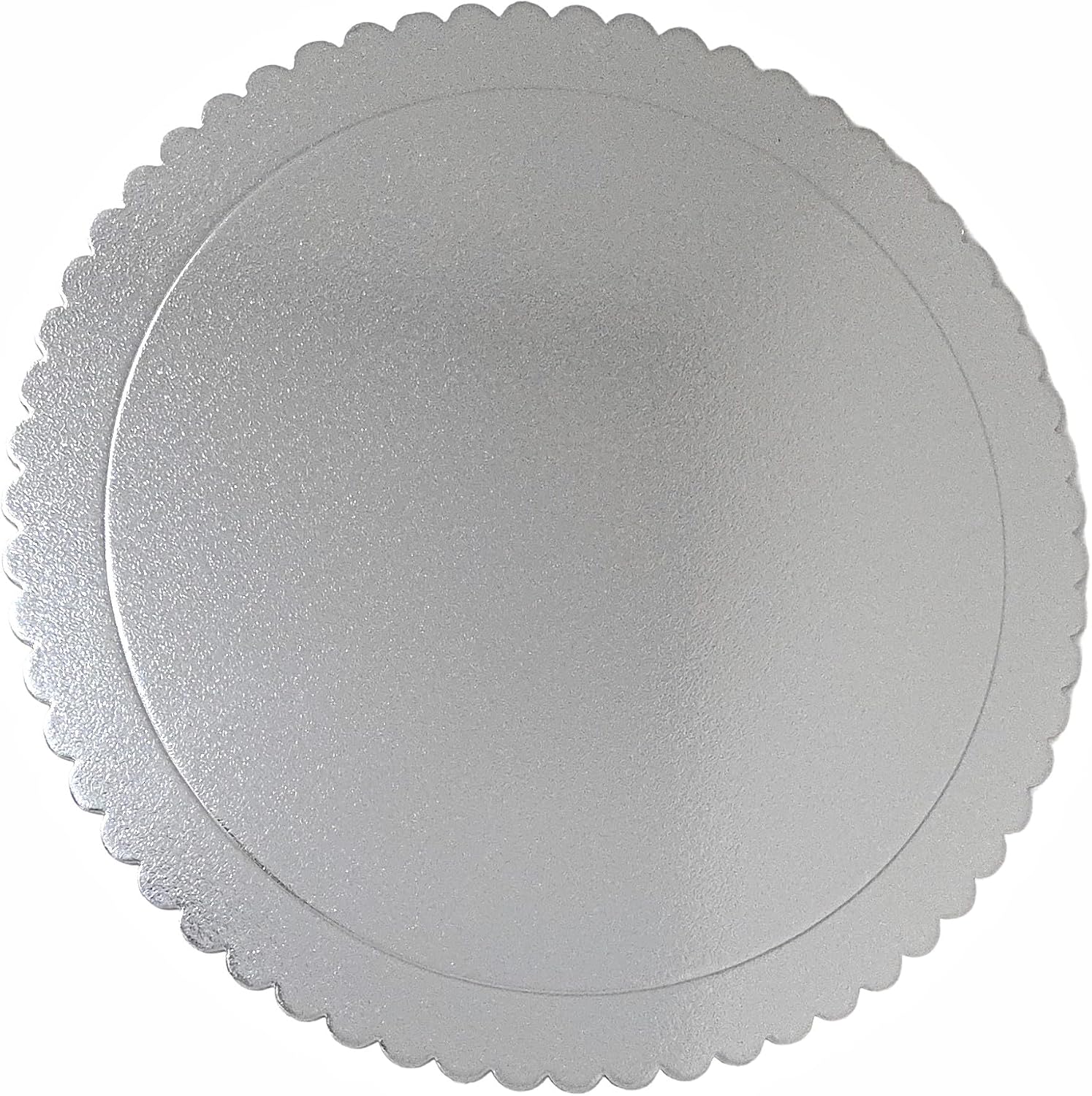 Party Favors Plus Silver Round Cake Boards Scalloped Edge Heavy Duty 16 Inch 5 Count